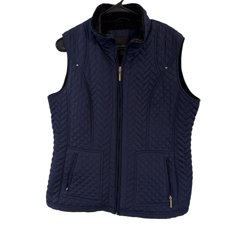 Weatherproof Navy Quilted Vest Women’s Large